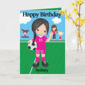 Fun Girls Voetbal Je bent een-doolhof-ing Gelukkig Kaart (Gele Bloem)