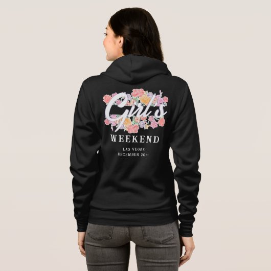 Fun Girls Weekend Night Out met Script Text Hoodie (Achterkant volledig)