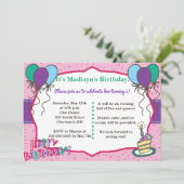 Fun Girly Birthday Uitnodiging (Staand voorkant)