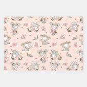 Fun Girly boekt roze zwarte leesFloral Inpakpapier Vel (Voorkant 2)