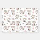 Fun Girly boekt roze zwarte leesFloral Inpakpapier Vel (Voorkant)