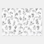 Fun Girly boekt roze zwarte leesFloral Inpakpapier Vel (Voorkant 3)