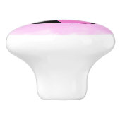 Fun Girly Bright Pink Black Voetbal Keramische Knop (Zijkant)