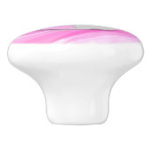 Fun Girly Bright Pink Black Voetbal Keramische Knop (Zijkant)