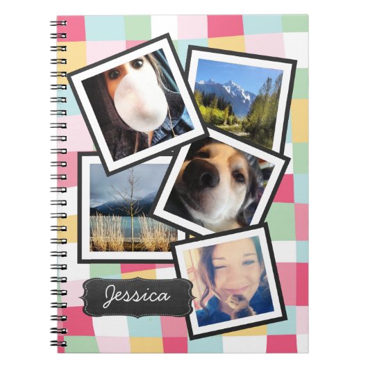 Fun Girly Instagram Photo Collage Notitieboek (Voorkant)