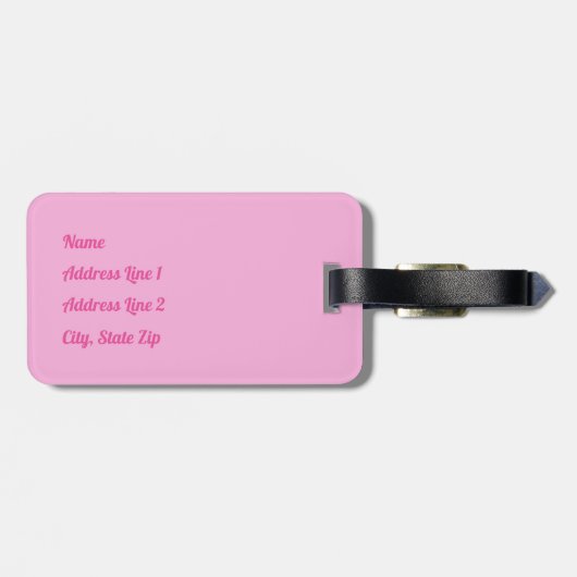 Fun, Girly, Light and Dark Pink Polka Dot Bagagelabel (Achterkant horizontaal)