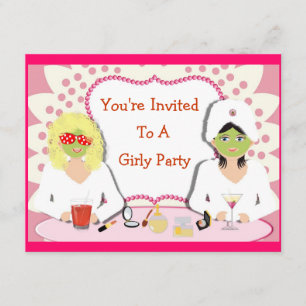 Fun Girly Pamper Party Theme Kaart