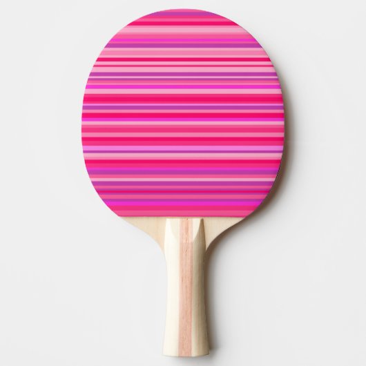 Fun, Girly Pink en Paarse Stripes Patroon Tafeltennisbatje (Voorkant)