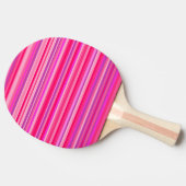 Fun, Girly Pink en Paarse Stripes Patroon Tafeltennisbatje (Zijkant)