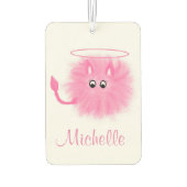 Fun Girly Pink Fluffy Cute Cartoon Saint of Sinner Luchtverfrisser (Achterkant)