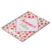 Fun Girly Pink Strawberry Summer Vibes Quote Notitieboek (Linkerzijde)