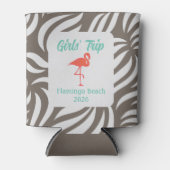 Fun Girly Tropical Flamingo & Foliage Vacation Blikjeskoeler (Voorkant)