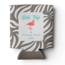 Fun Girly Tropical Flamingo & Foliage Vacation