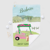 Fun Glam Golf Cart Best Grandma Persoonlijke naam Golfhanddoek (Insitu)