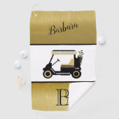 Fun Glam Golf Cart Monogram Naam Golfhanddoek (Insitu)