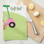 Fun Glam Golf Cart Schilderachtig gepersonaliseerd Theedoek (Quarter Fold)