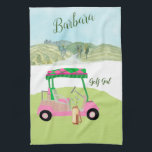 Fun Glam Golf Cart Schilderachtig gepersonaliseerd Theedoek<br><div class="desc">Een tikje golf humor voor de vriendin in je leven, die plezier zal hebben met deze — een glam golfkar voor de golfgeliefde die graag speelt met stijl — of gewoon houdt van spelen — gepersonaliseerd met voornaam — gewoonte en uniek. Of, pak er eentje voor jezelf en vertel je...</div>