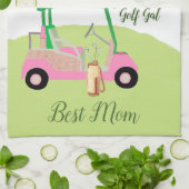 Fun Glam Golf Cart Schilderachtig Naam beste moede Theedoek (Gevouwen)