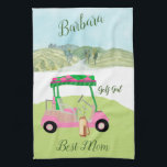 Fun Glam Golf Cart Schilderachtig Naam beste moede Theedoek<br><div class="desc">Een aanraking van een golfhumor voor de moeder in je leven, die plezier zal hebben met deze — een glam golfkar voor de golfgeliefde die graag speelt met stijl — of gewoon houdt van spelen — gepersonaliseerd met voornaam — gewoonte en uniek. Of, pak er eentje voor jezelf en vertel...</div>