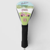 Fun Glam Golf Cart Schilderachtig, twee kleuren Golfheadcover (Voorkant)