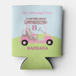 Fun Glam Golfkar Bericht Monogram Naam Blikjeskoeler