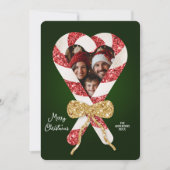 Fun Glitter Candy Cane Lijst Foto Kerst Kaart (Voorkant)