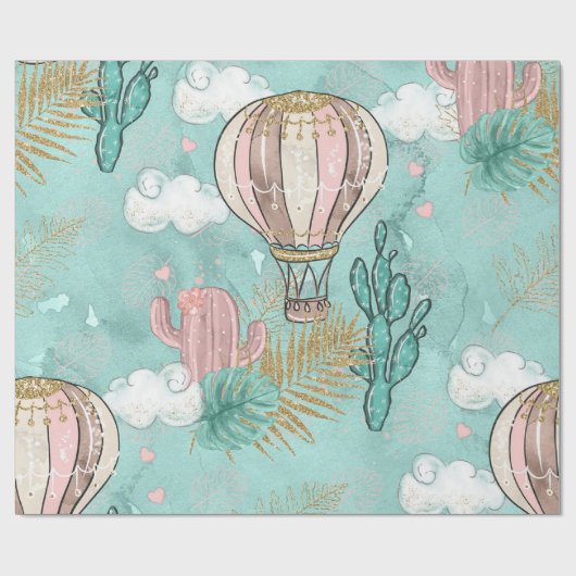 Fun Glitter Desert Llama Cadeaupapier (Vlak)