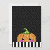 Fun Glitter Pumpkin Black Sinaasappel Halloween Kaart (Achterkant)