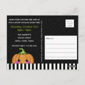 Fun Glitter Pumpkin Halloween Party Invitation Briefkaart (Achterkant)