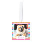 Fun Glitter Stripe Pattern Dog Photo Collage Decoratie
