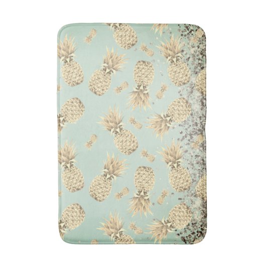 Fun Glittery Golden Pineappels Badmat (Voorkant Verticaal)