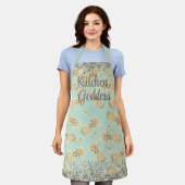 Fun Glittery Golden Pineapples Kitchen Goddess Schort (Gedragen)