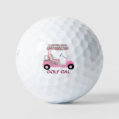 Fun Glitz Glam Roos Gold Diamond Cart Golf Golfballen (Voorkant)