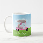 Fun Glitzy Golf Cart Course Personaliseren Koffiemok (Links)