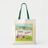 Fun Glitzy Golf Cart gepersonaliseerd voor Golf Ga Tote Bag (Voorkant)