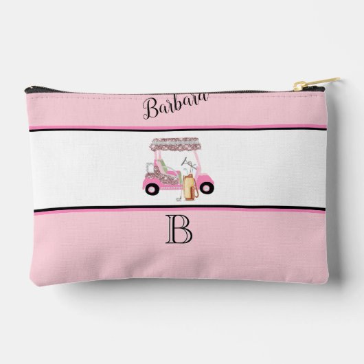 Fun Glitzy Golf Cart Monogram Naam Etui (Achterkant)