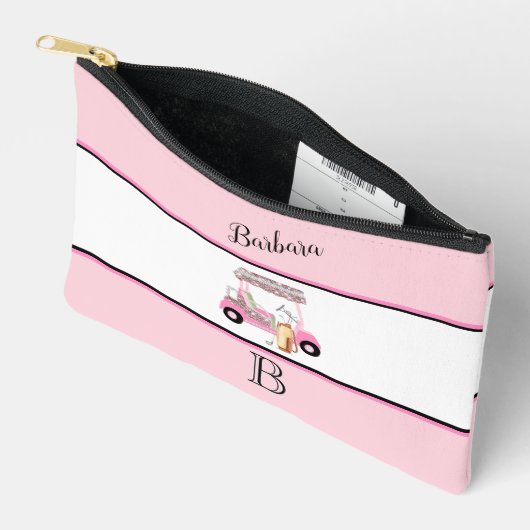 Fun Glitzy Golf Cart Monogram Naam Etui (Open)