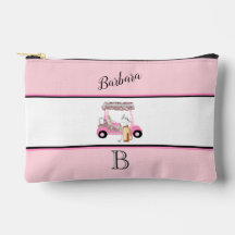 Fun Glitzy Golf Cart Monogram Naam