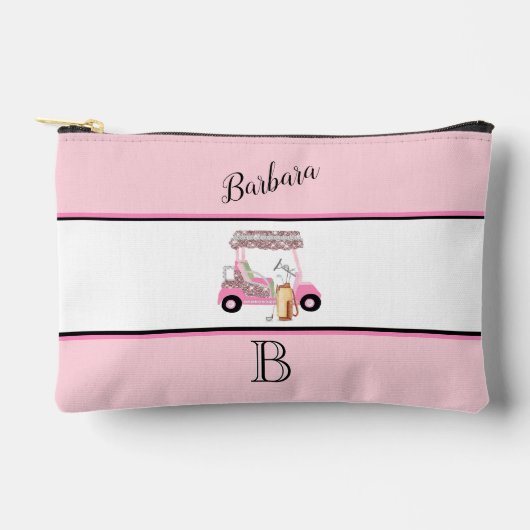 Fun Glitzy Golf Cart Monogram Naam Etui (Voorkant)