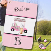 Fun Glitzy Golf Cart Monogram Naam Golfhanddoek