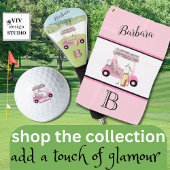 Fun Glitzy Golf Cart Schilderachtig, twee kleuren Golfhanddoek
