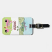 Fun Glitzy Golf Gal Cart Schilderachtig Bagagelabel (Voorkant horizontaal)