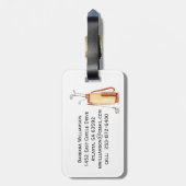 Fun Glitzy Golf Gal Cart Schilderachtig Bagagelabel (Achterkant verticaal)