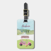 Fun Glitzy Scene Golf Player Cart Bagagelabel (Voorkant verticaal)