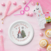 Fun Gnome kerstboomnaam Prettige feestdagen Papieren Bordje (Feest)