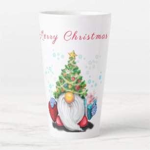 Fun Gnome met Pet voor kerstbomen en cadeau voor u Latte Mok