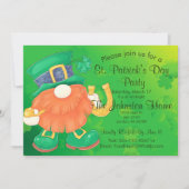 Fun Gnome St. Patrick's Day Uitnodiging (Voorkant)