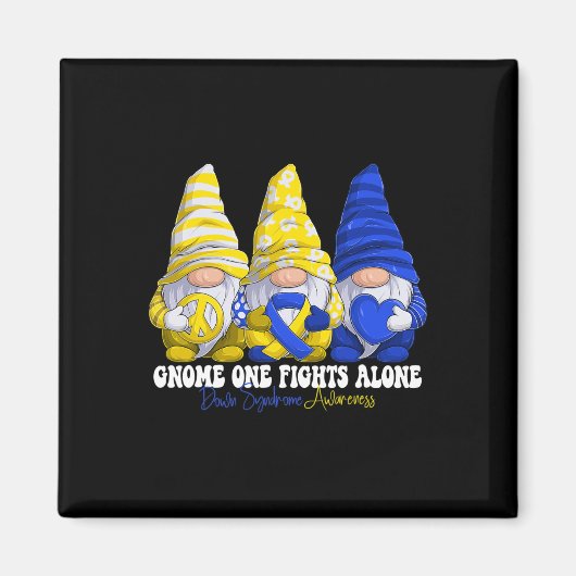 Fun Gnomies Down Syndrome Awareness Maand Blauw en Magneet (Voorkant)