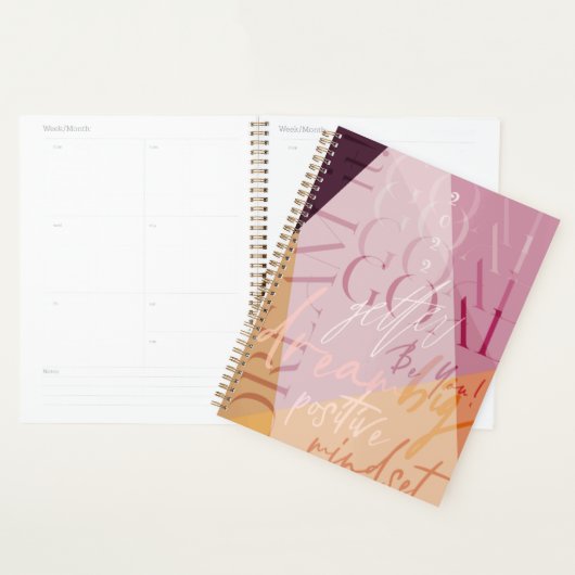 Fun Goal Getter Trendy Motivatie woorden Planner (Display)