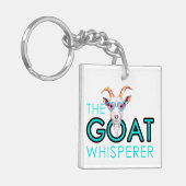 Fun Goat Lovers Crazy Goat Lady Sleutelhanger (Voorkant Links)